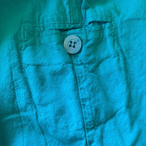 Laura Scott Pull On Capri Pants XL Turquoise Comfy Summer Beach Coastal Preppy - Picture 3 of 6